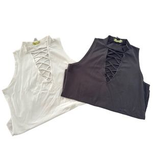 Bundle of 2 bodysuit size 1X white and black